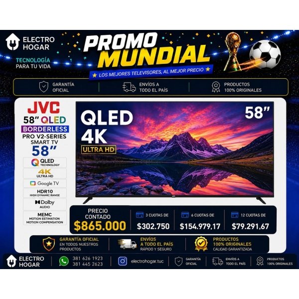 JVC QLED 58" QLED 4K BORDERLESS