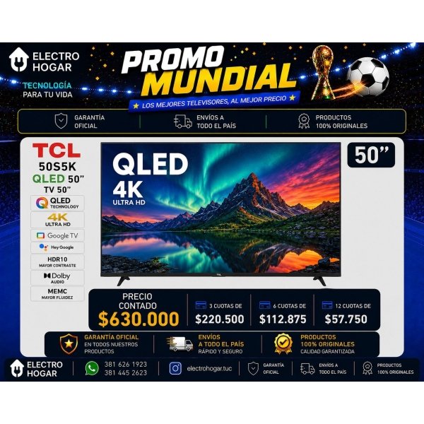 TCL QLED 50" 50S5K QLED 4K