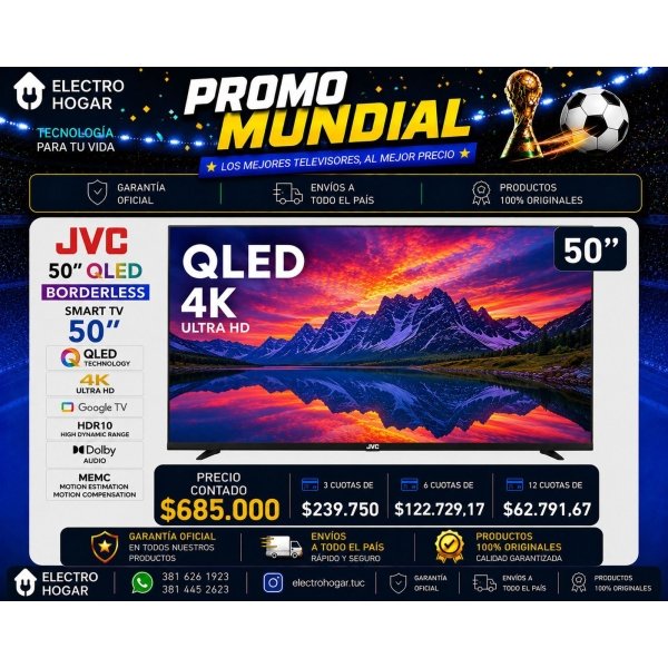 JVC QLED 50" QLED 4K BORDERLESS