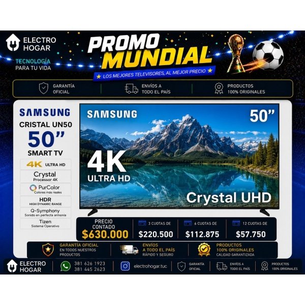 SAMSUNG UN50 50" CRYSTAL UHD 4K
