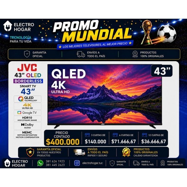 JVC QLED 43" QLED 4K BORDERLESS
