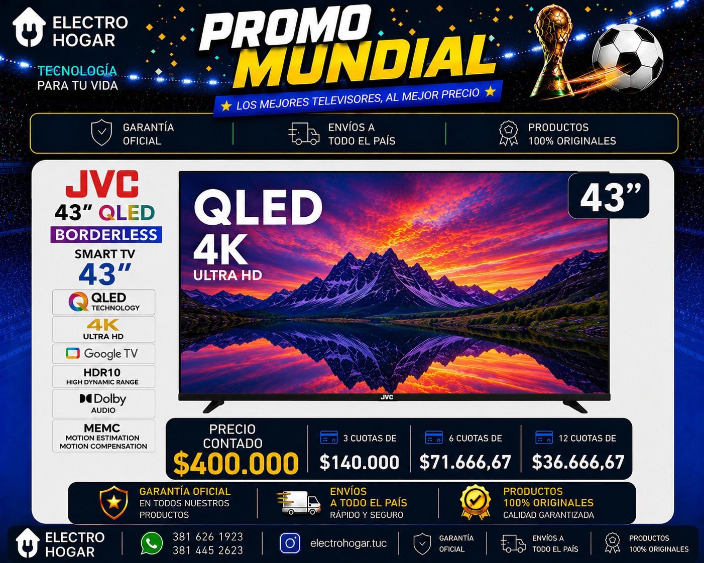 WhatsApp Image 2026-06-09 at 10.48.45 JVC QLED 43" QLED 4K BORDERLESS - Image 1