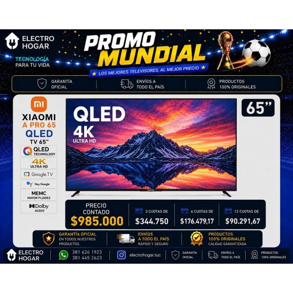 XIAOMI 65" A PRO 65 QLED 4K